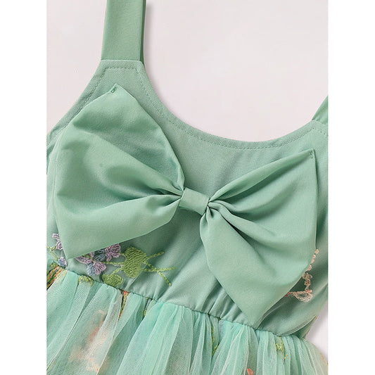 Vestido de gasa con lazo para niña