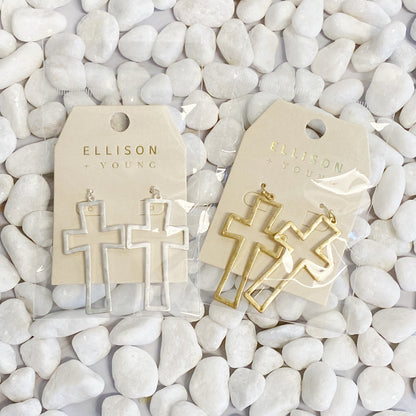 Pendientes colgantes con forma de cruz