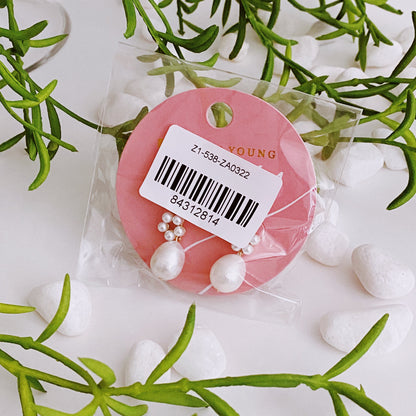 Pendientes colgantes de perlas de agua dulce florecientes