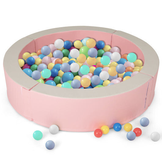 Piscina de bolas de espuma desmontable con 50 bolas oceánicas de colores - Rosa - Color: Rosa