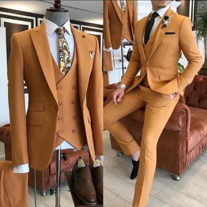 Color: Pink, Size: 6XL, Ships From: CHINA - Groom Wear 3 Pieces Gray Men Suits 2021 Slim Fit Peak Lapel One Button Tailor Made Terno Masculino (Jacket+Pants+Vest+Tie?