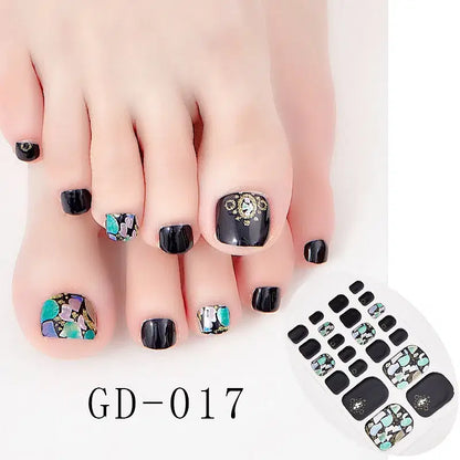 Color: Amy Green - 22 Tips/Sheet Nail Tape Loveliness Nail Art Stickers Designed  Nailart Sticker Nail Strips Designer Nail Decals Nailart Shiny