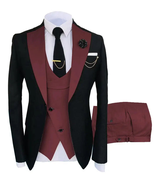 Color: Ivory, Size: One Size - New Costume Homme Popular Clothing Luxury Party Stage Men's Suit Groomsmen Regular Fit Tuxedo 3 Peice Set Jacket+Trousers+Vest