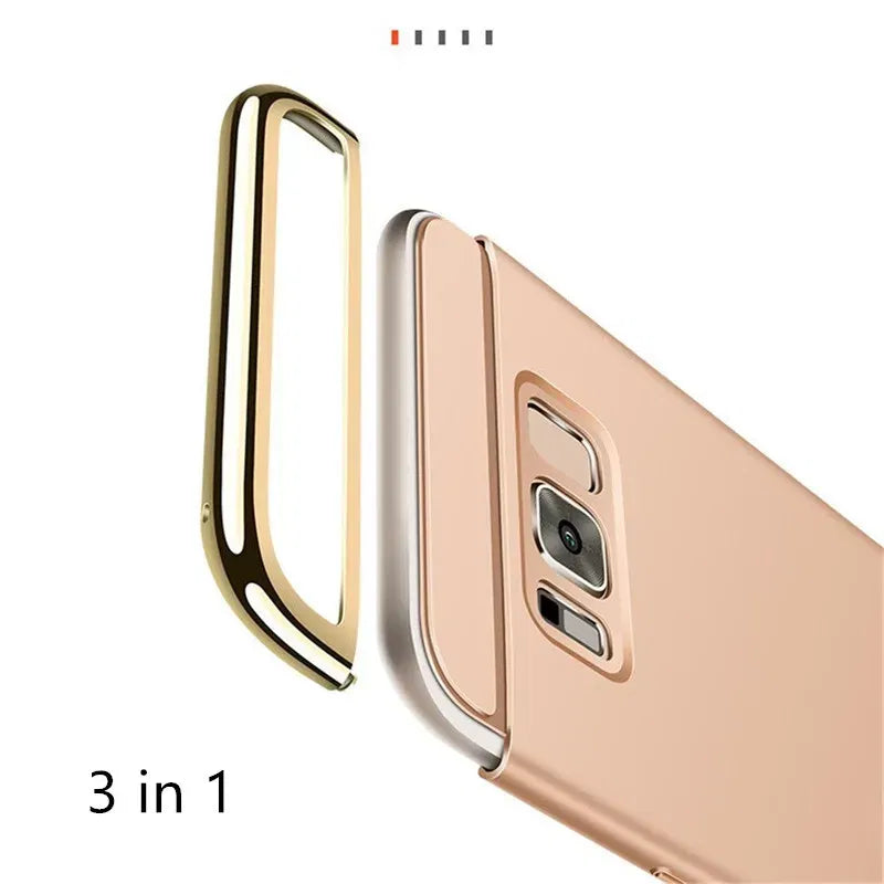 Color: Blue, Material: Microfiber - Luxury 3 in 1 Case for Samsung Galaxy S6 S7 Edge S8 S9 S10 Plus Note 8 9 Hard Cover J3 J5 J7 Pro 2017 J4 J6 J8 2018 A20 A30 A50