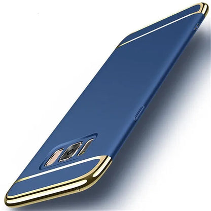 Color: Blue, Material: Microfiber - Luxury 3 in 1 Case for Samsung Galaxy S6 S7 Edge S8 S9 S10 Plus Note 8 9 Hard Cover J3 J5 J7 Pro 2017 J4 J6 J8 2018 A20 A30 A50