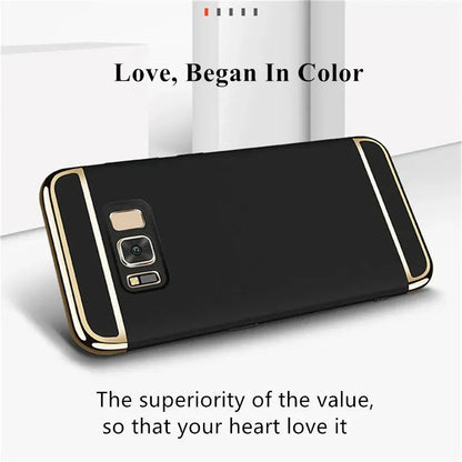 Color: Blue, Material: Microfiber - Luxury 3 in 1 Case for Samsung Galaxy S6 S7 Edge S8 S9 S10 Plus Note 8 9 Hard Cover J3 J5 J7 Pro 2017 J4 J6 J8 2018 A20 A30 A50