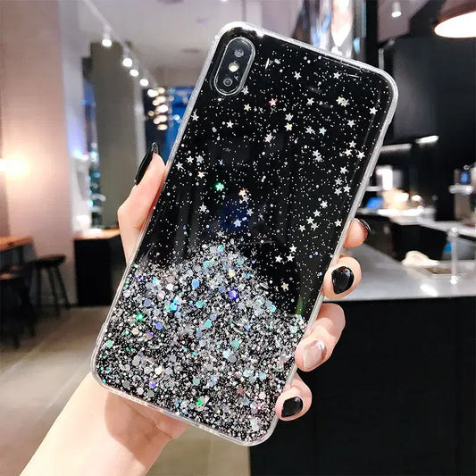 Color: black, Compatible-Phone Models: For iPhone XS Max - 16 Pro Max, Epoxy Resin Case, iPhone 15 Case with Sequins, Epoxy Case, iPhone 14 Case, Glitter Girls Designs, 13 Pro Max, 15Pro