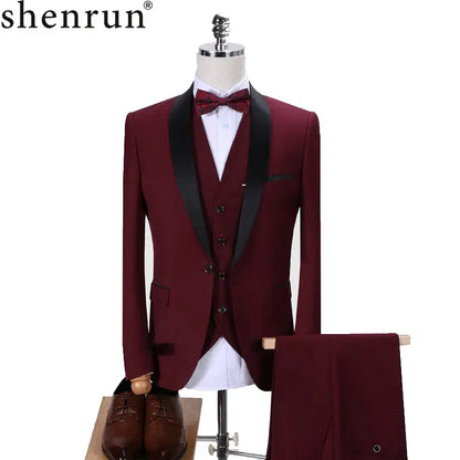 Color: Blue, Size: 5XL - Shenrun Men Tuxedo Slim Fit Fashion Suit Wedding Shawl Lapel 3 Pieces Skinny Single Breasted Jacket Party Prom Singer Costume