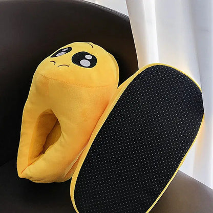 Color: GRAY, Shoe Size: 42 - Indoor Slippers Warm Winter Home Fluffy New Fashion Men Women Bread Demon Soft Plush Shoes Unisex Cute Funny Christmas Gift