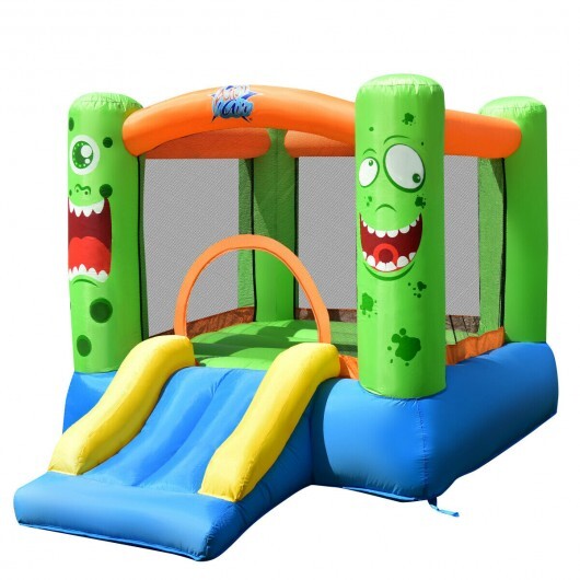 Inflatable Bounce House Jumper Castle Kid's Playhouse without Blower - Color: Multicolor