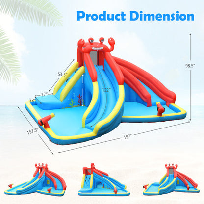 Inflatable Water Slide Bounce House with Water Cannon with 680W Blower - Color: Navy