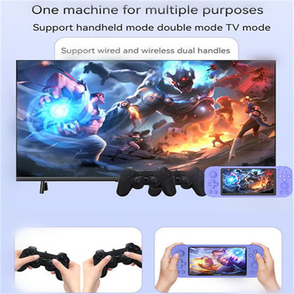 Gr3000 Handheld Game Console 5.1-inch Type-c Interface Retro Game Console Compatible for Fc/gba/gbc/md/nes/sfc/ps Purple