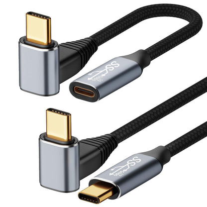 Hd Video Output Cable 100w 10gbps Usb-c 3.1 Full-featured Three-dimensional Elbow Cable Compatible For Steam Deck C Male to C Male 0.5m