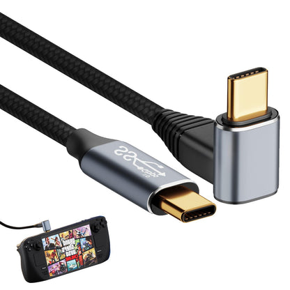 Hd Video Output Cable 100w 10gbps Usb-c 3.1 Full-featured Three-dimensional Elbow Cable Compatible For Steam Deck C Male to C Male 0.5m