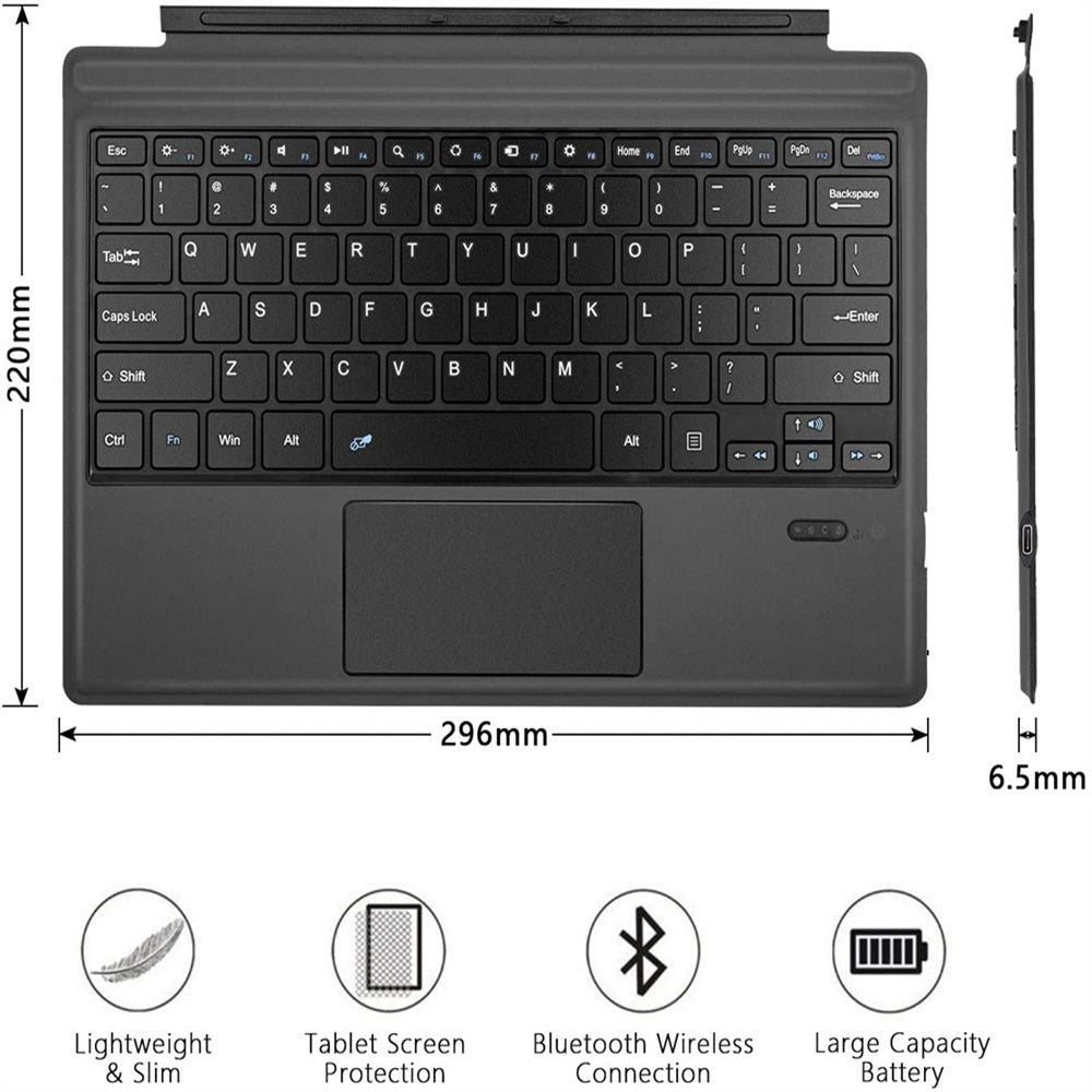 Ft-1089d Wireless Bluetooth Keyboard with Touchpad Backlit for Microsoft Surface Pro 3 4 5 6 7 Backlit Version