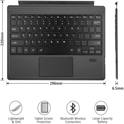 Ft-1089d Wireless Bluetooth Keyboard with Touchpad Backlit for Microsoft Surface Pro 3 4 5 6 7 Backlit Version