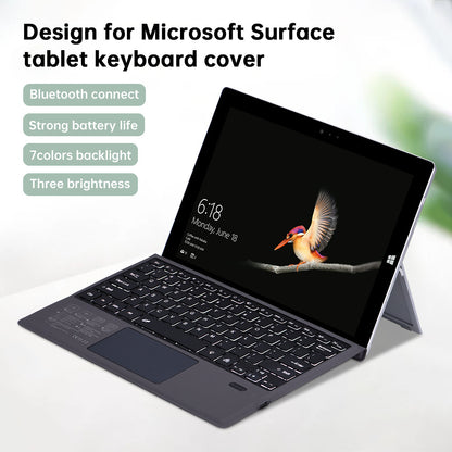 Ft-1089d Wireless Bluetooth Keyboard with Touchpad Backlit for Microsoft Surface Pro 3 4 5 6 7 Backlit Version