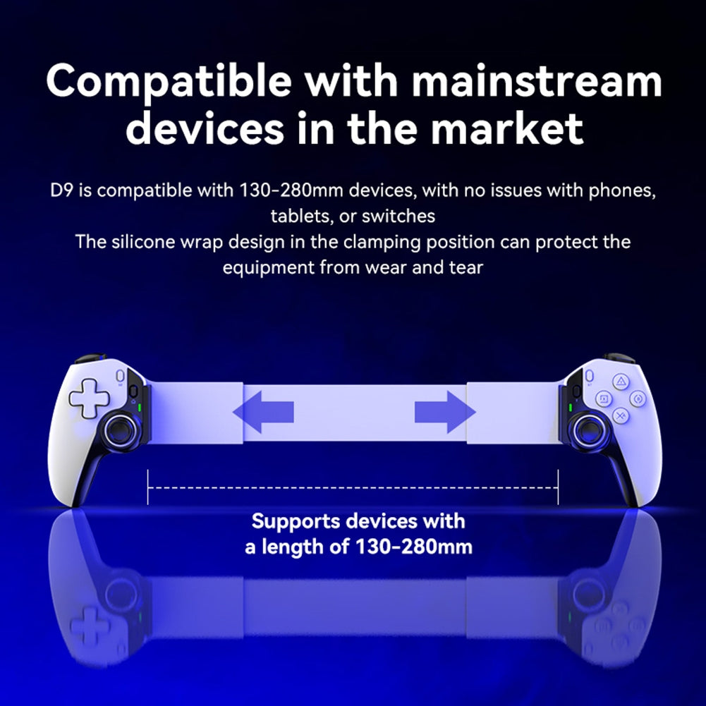 D9 Stretching Extendable Game Console Telescopic Game Controller with 2 Customization Back Keys Gaming Controller Red