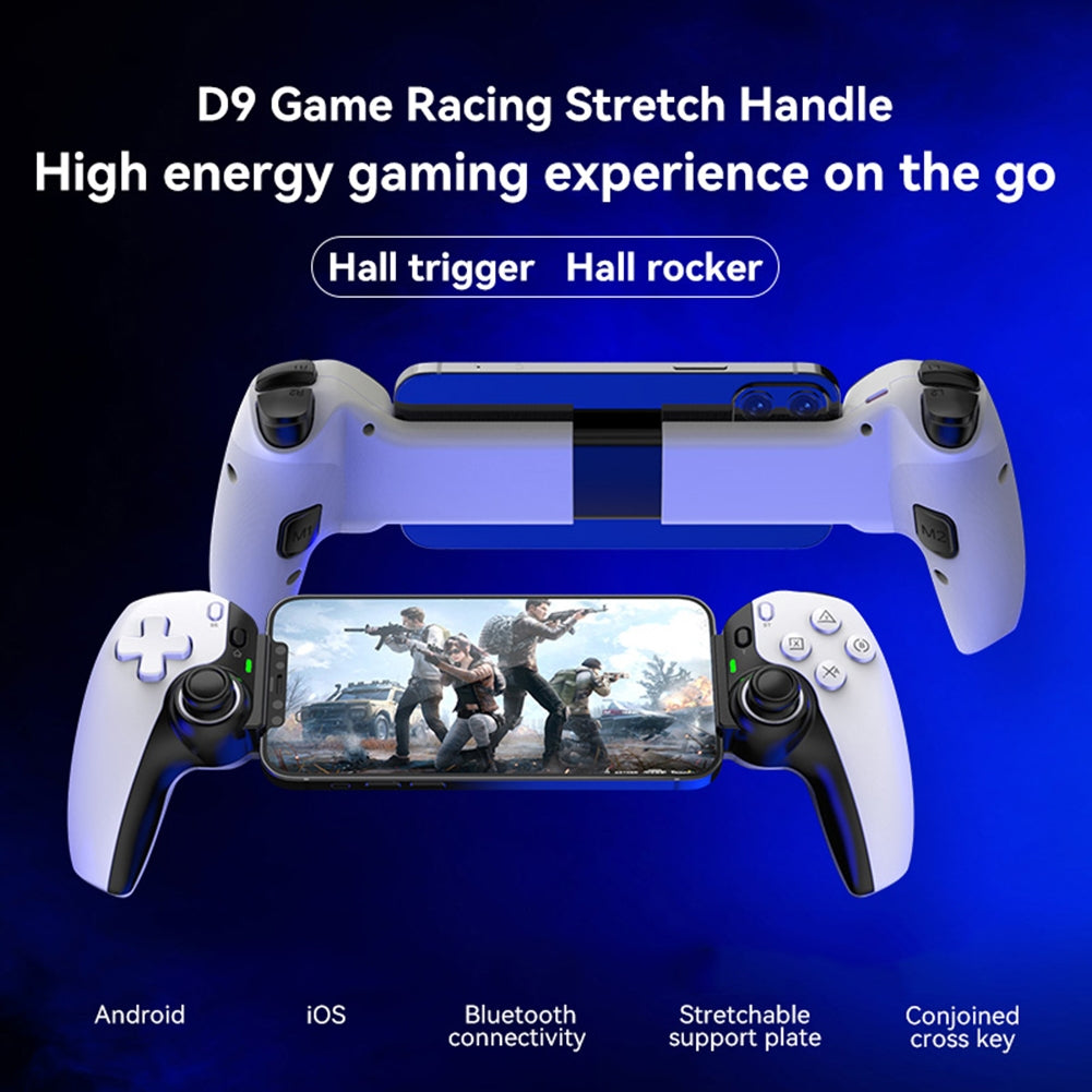 D9 Stretching Extendable Game Console Telescopic Game Controller with 2 Customization Back Keys Gaming Controller Red