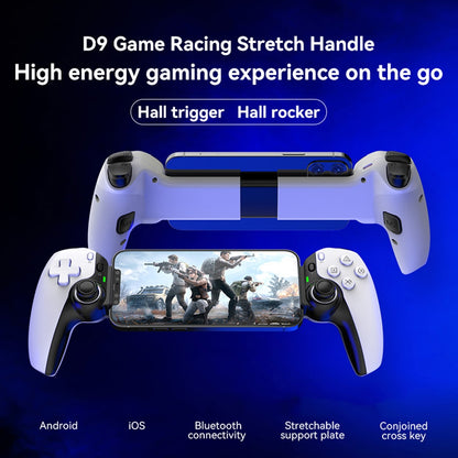 D9 Stretching Extendable Game Console Telescopic Game Controller with 2 Customization Back Keys Gaming Controller Red