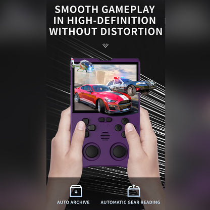 XU10 Retro Handheld Mini Game Console with 3000mAh Rechargeable Battery 3.5-Inch IPS Screen Controller White 128GB