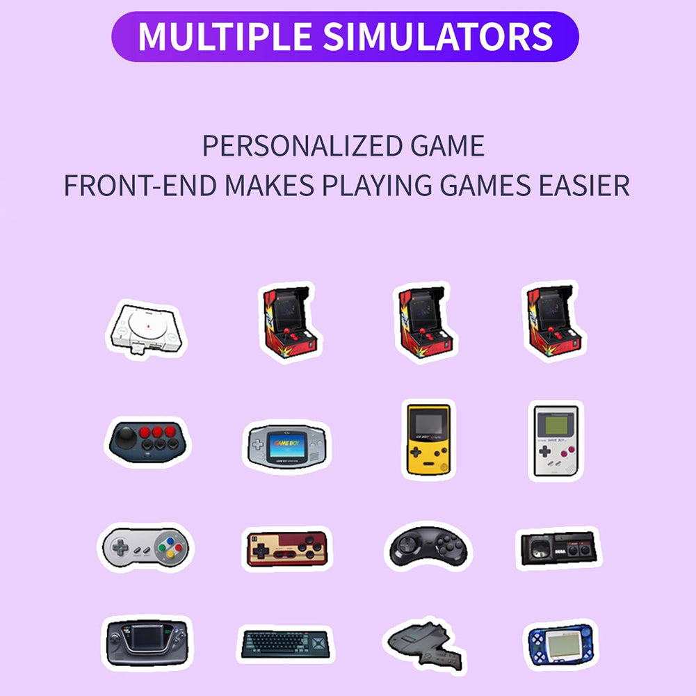 XU10 Retro Handheld Mini Game Console with 3000mAh Rechargeable Battery 3.5-Inch IPS Screen Controller White 128GB