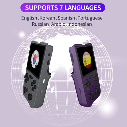 XU10 Retro Handheld Mini Game Console with 3000mAh Rechargeable Battery 3.5-Inch IPS Screen Controller White 128GB