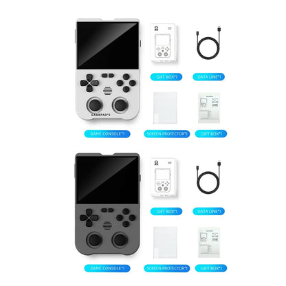 XU10 Retro Handheld Mini Game Console with 3000mAh Rechargeable Battery 3.5-Inch IPS Screen Controller White 128GB