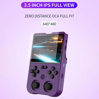 XU10 Retro Handheld Mini Game Console with 3000mAh Rechargeable Battery 3.5-Inch IPS Screen Controller White 128GB