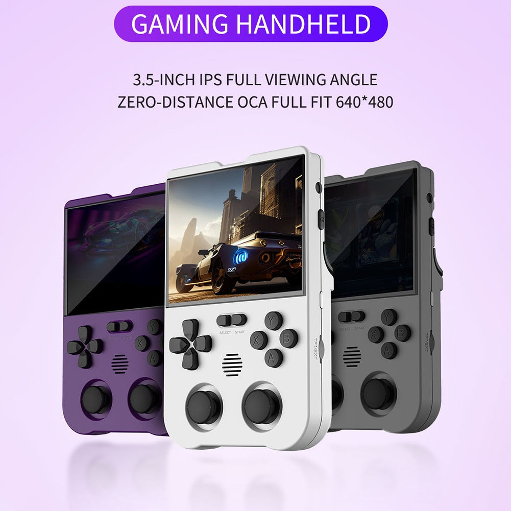 XU10 Retro Handheld Mini Game Console with 3000mAh Rechargeable Battery 3.5-Inch IPS Screen Controller White 128GB