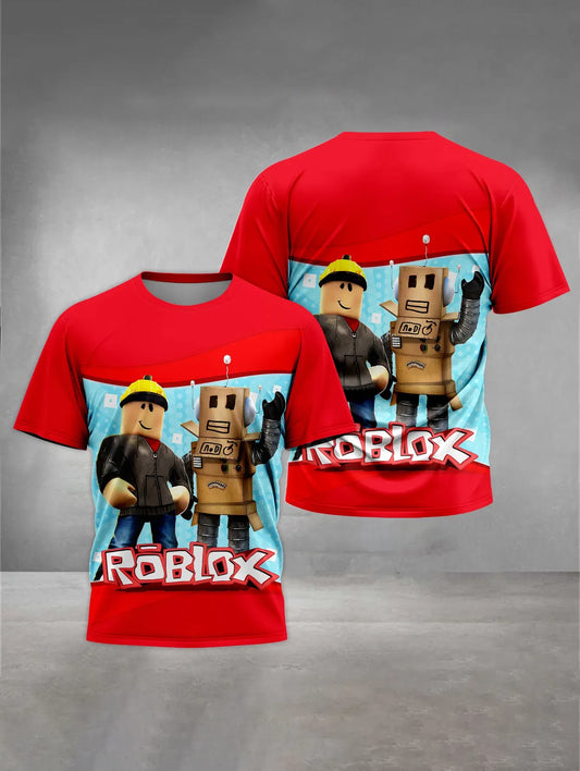 Color: Dorado, Talla infantil: 4 - Ropa estampada para bebés de 5 a 14 años, ropa de exterior para niños - JUEGO 3D CALIENTE, camisetas para niños y niñas - RR-ROBLOXES -