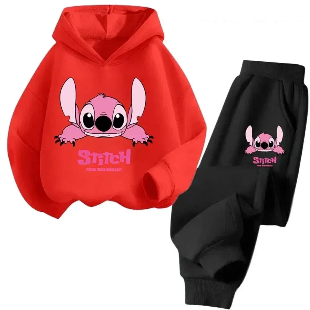 Color: Khaki, Kid Size: 2T - Children Hoodies Stitch Kawaii Fashion Pullover Sweatshirt Anime Trucksuit Manga Cartoons Girls Boy Kids Autumn Casual Clothes