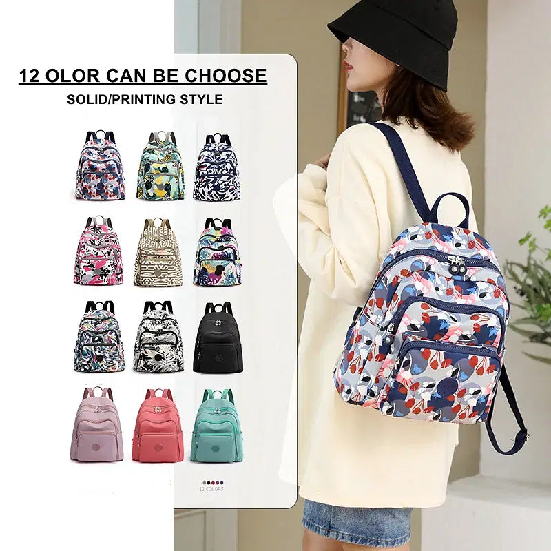 Color: Brown - Printing Backpack for Women Travel High Capacity Waterproof College Backpack Trendy Women Laptop School Bags Cute Girl