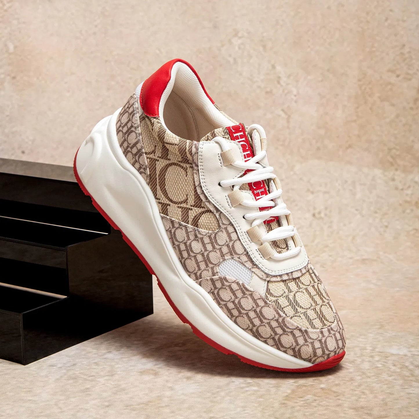 Color: Khaki, Shoe Size: 39 - Alphabet Print Design New Women's Flat Shoes Simple Versatile Lightweight Comfortable Fashion Women's Casual Shoes