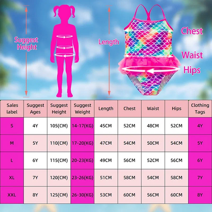 Color: Pink, Kid Size: 6M - Lilo Stitch Girl Swimsuit Summer One-Piece Swimwear Beachwear Pool Mermaid Fish Scale Print Bikini Bathing Outfit Swimming Wear