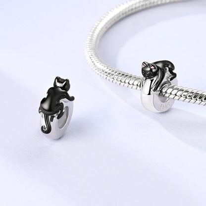 Dijes de cuentas espaciadoras de silicona de plata de ley 925 para joyería 
