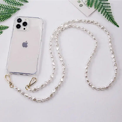 Color: Maroon, Bundle: Case & Strap, Material: Cotton Fabric - Crossbody Lanyard Necklace Pearl Bracelet Phone Case with Chain for Iphone 13 12 14 Pro Max 15 X XS 6S 7 8 Plus Cover with Strap