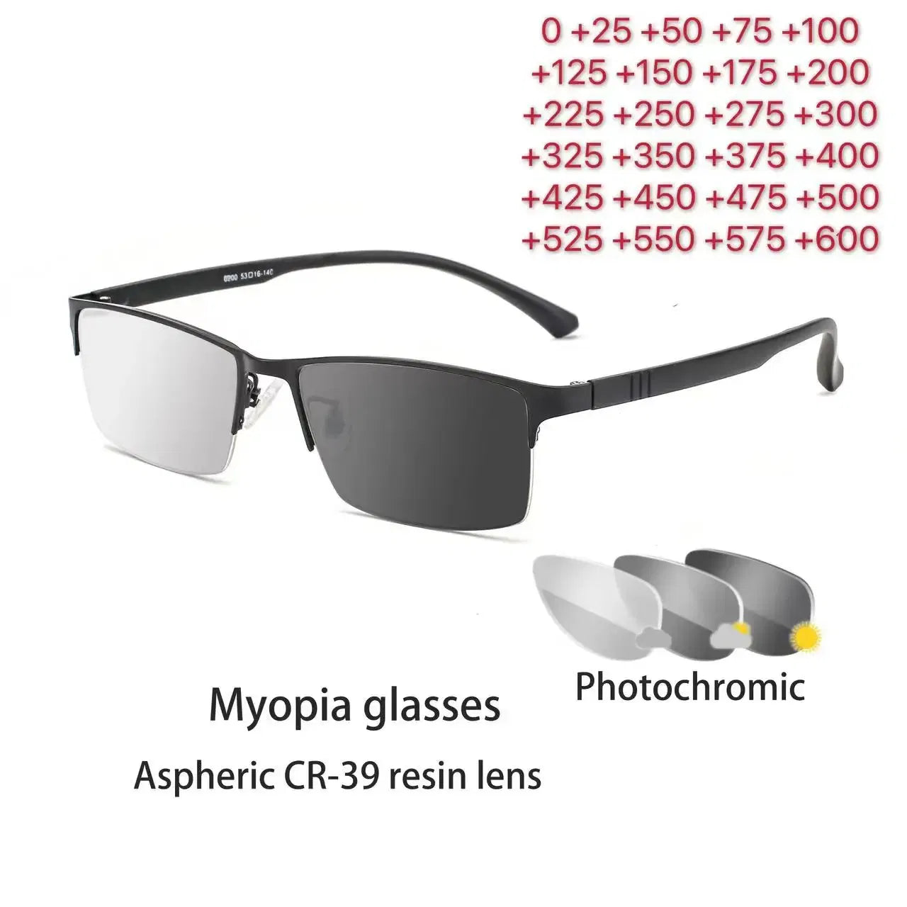 Color del marco: GRIS, Envíos desde: CHINA, Prescripción de ojos: +325 - Gafas de sol fotocromáticas con lentes camaleón, miopía, bloqueo de luz azul, gafas de computadora para hombres, juego para la vista +0.50 +0.75 +175 +2.5 +6
