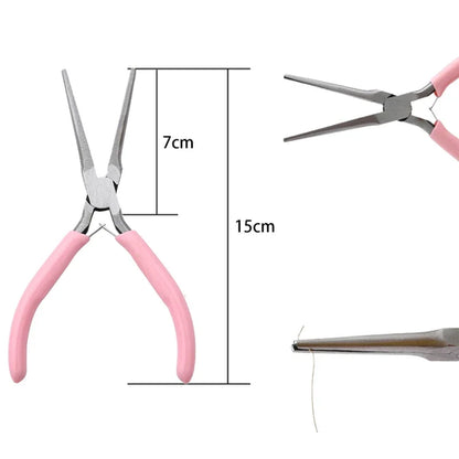 Cute Pink Color Handle Anti-slip Splicing and Fixing Jewelry Pliers
