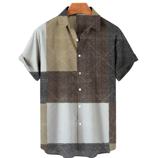 Color: Ivory, Size: S - Men's Hawaiian Shirts Men's Short Sleeved Vintage Shirt Men's Fashionable Summer Beach Tops Loose And Comfortable men's Clothing