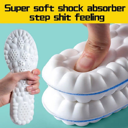 Plantillas deportivas para zapatos de mujer y hombre, suela de PU suave, transpirable, amortiguación 4D. 