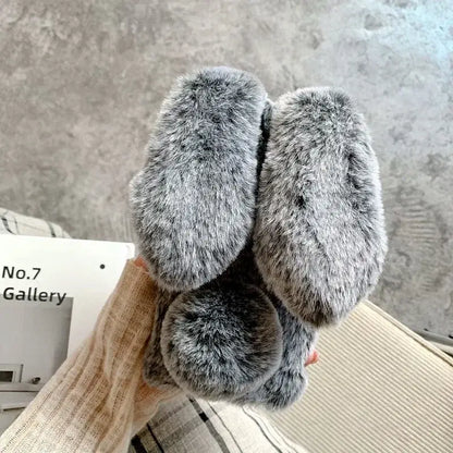 Color: SKY BLUE, Material: EVA - Warm Plush Rabbit Fluffy fur Cover for Samsung A15 A25 A35 A55 A14 A24 A34 A54 A13 A23 A33 A53 A12 A22 A32 A52 A51 Phone Case