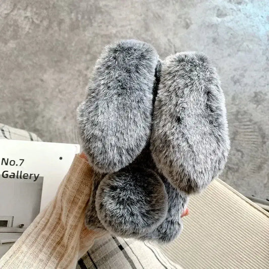 Color: SKY BLUE, Material: EVA - Warm Plush Rabbit Fluffy fur Cover for Samsung A15 A25 A35 A55 A14 A24 A34 A54 A13 A23 A33 A53 A12 A22 A32 A52 A51 Phone Case