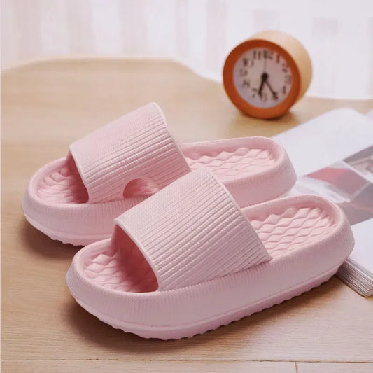 Color: Rosa, Talla: 5 - Nuevas zapatillas de plataforma suave para mujer, verano 2024, suela gruesa, chanclas de nube para mujer, EVA, ligeras, antideslizantes, talla grande 45