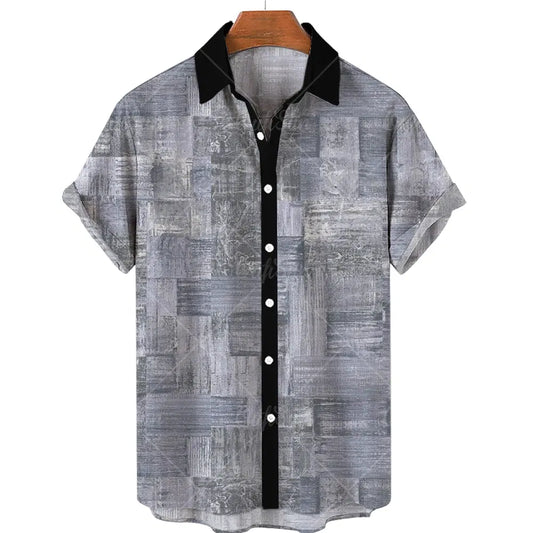 Color: army green, Size: XXL - Men's Hawaiian Shirts Men's Short Sleeved Vintage Shirt Men's Fashionable Summer Beach Tops Loose And Comfortable men's Clothing