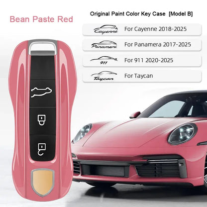 Nombre del color: MULTI - Para Porsche Cayenne 9ya 9yb Panamera 971 911 Targe Taycan Macan 95b Cayman 718 Boxster 2014-2025 Funda para llave inteligente de coche
