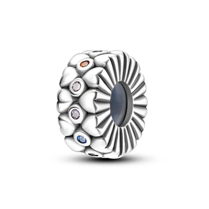 Dijes de cuentas espaciadoras de silicona de plata de ley 925 para joyería 