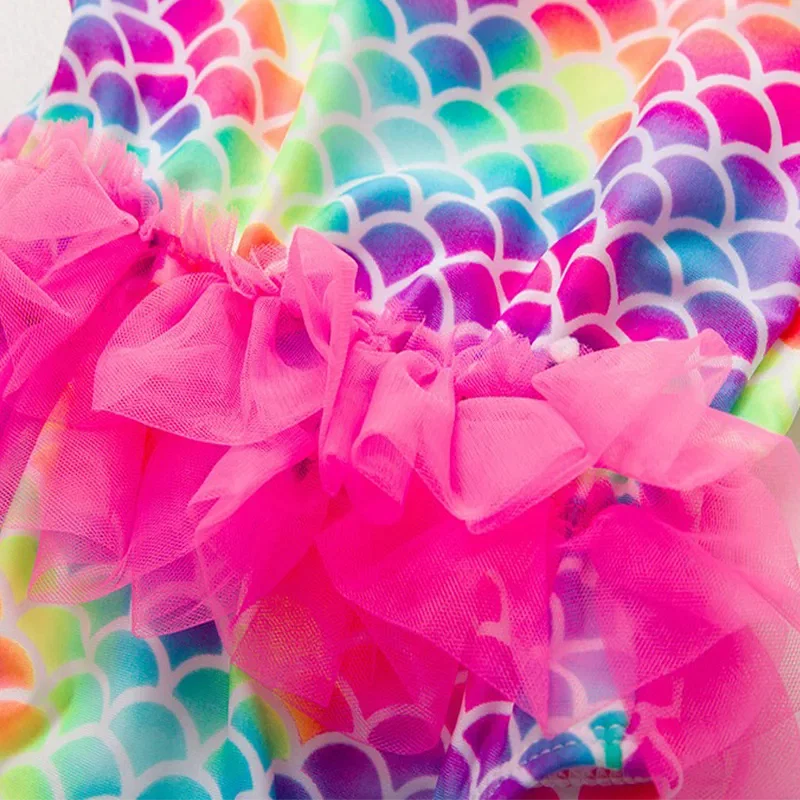 Color: Pink, Kid Size: 6M - Lilo Stitch Girl Swimsuit Summer One-Piece Swimwear Beachwear Pool Mermaid Fish Scale Print Bikini Bathing Outfit Swimming Wear