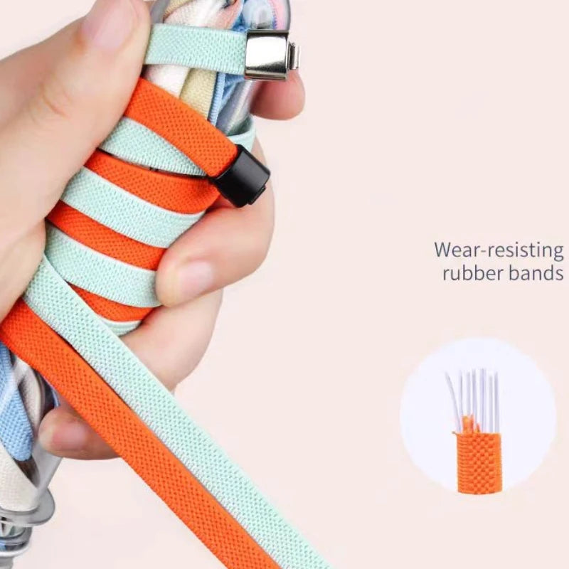 8MM 2023 No Tie Shoe Laces Press Lock Shoelaces Without Ties Elastic