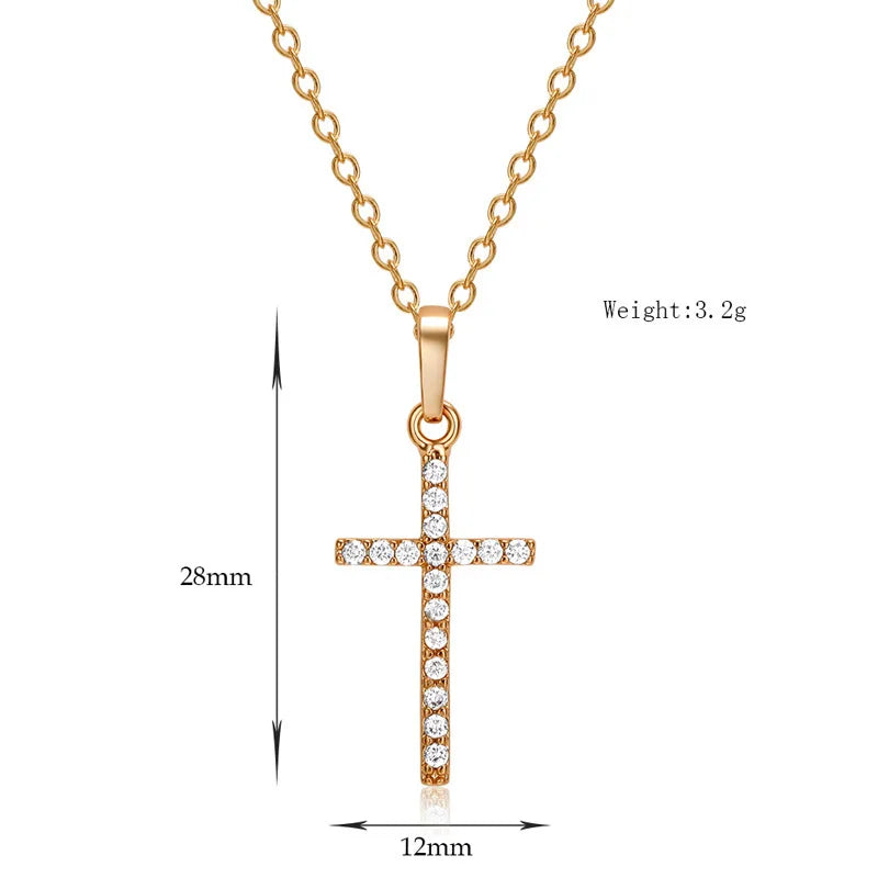 Hot Selling Jewelry Cross Pendant Necklace With Zircon Fashionable And